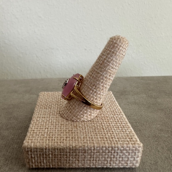Pink Opal & Diamond Accented 10K YG Ring - Picture 5 of 9